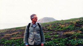 Iwo Jima black sands invasion beaches, with Mount Suribachi in background. 1995/98.
