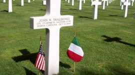 Gravesite of Cpl. John W. Smallbones of Wilmington, Army Air Forces bomber crewman KIA in 1944. Sicily-Rome American Cemetery. 2007.